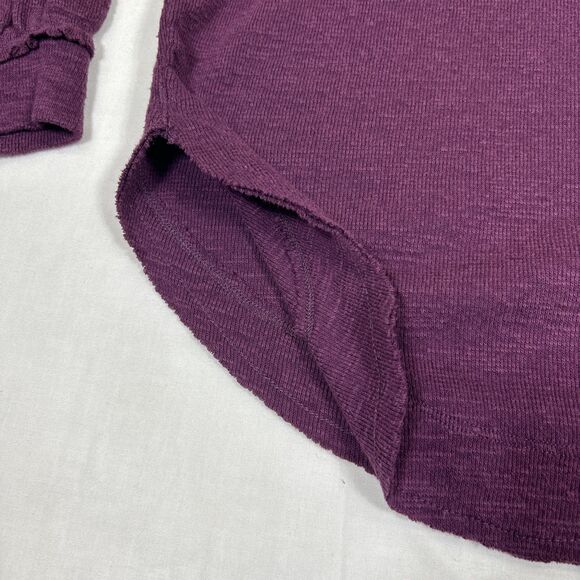 Anthropologie Pilcro Raglan Ruffled Thermal Top Purple Size Small Preppy Office - Picture 4 of 16